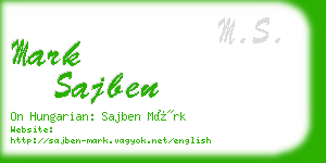 mark sajben business card